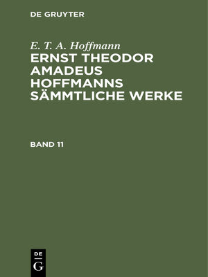 cover image of Ernst Theodor Amadeus Hoffmanns sämmtliche Werke, Band 11